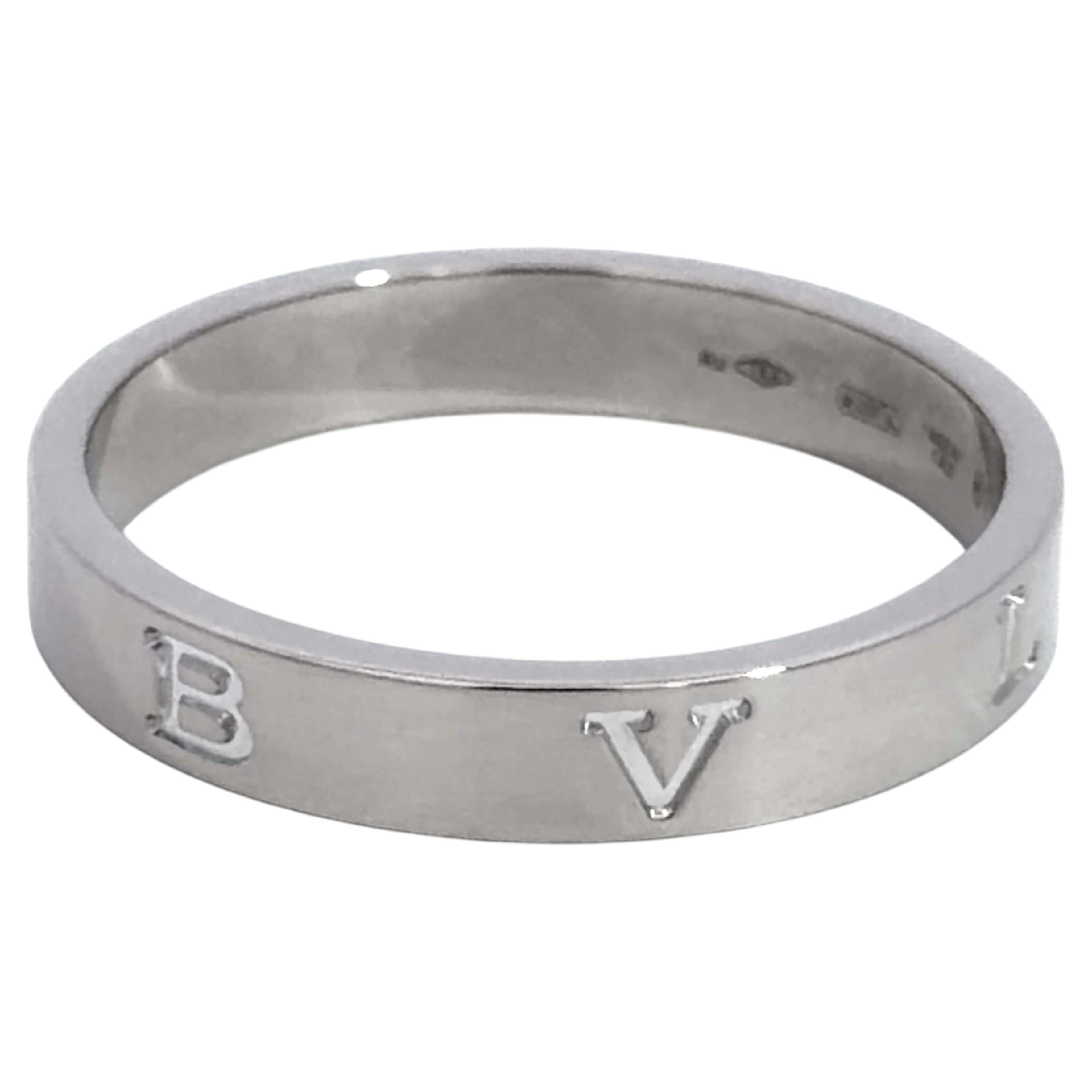 Bvlgari B.zero1 18K White Gold Band Ring Size 9.5 For Sale