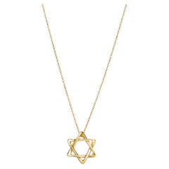 Tiffany & Co. Star of David Necklace 18K Yellow Gold