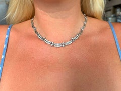 4,50-Karat-Diamant-Choker-Halskette aus 14-karätigem Weißgold