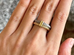 Bague « Cable » de Charriol en or jaune 18 carats et acier inoxydable
