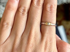 0.10 ct David Yurman Cable Diamond Ring 18K Yellow Gold and Platinum