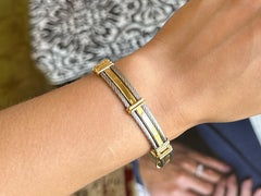 Charriol Two Tone Cable Bar Link Bracelet in 18k Yellow Gold and Stainless Steel