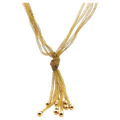 Multi-Strand Mesh Gold Necklace in 14k Yellow Gold