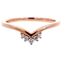 Pandora Tiara Wishbone Cubic Zirconia Rose Gold Plated Ring