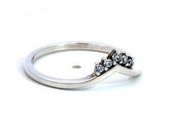Pandora Tiara Wishbone Cubic Zirconia White Gold Plated Sterling Silver Ring