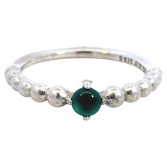 Pandora – Grüner Stein, silberner, stapelbarer Bubble-Ring