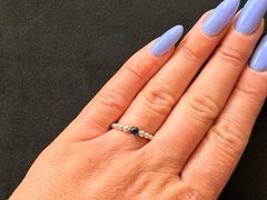 Pandora Blue Stone Silber-Stapelring mit Blasenmuster
