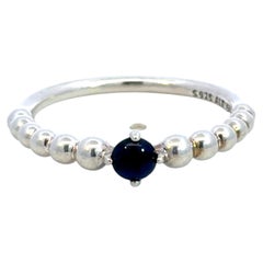 Pandora Blue Stone Silber-Stapelring mit Blasenmuster