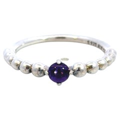 Pandora – Lila Stein, Silber, stapelbarer Bubble-Ring