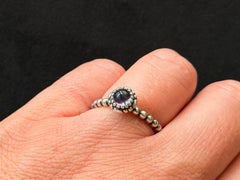Pandora Purple Stone Stackable Bubble Ring Sterling Silver