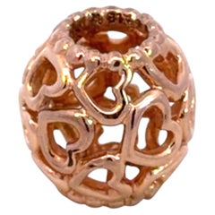 PANDORA Rose Gold Plated Cutout Heart Design Charm Bead