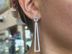 Geometric Diamond Drop Earring 14k White Gold
