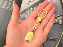 ESSEMME Italian 18K Yellow Two Tone Gold Mens Key Chain