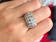 Baguette and Round Diamond Cluster Ring 14k Yellow Gold