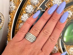 5 Diamond Row Wide Band Ring 10K Gold