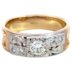 Transition and Single Cut Diamond Ring 14K Gold