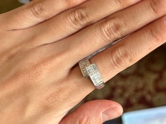Princess Cut Invisible Set Diamond Ring 14k White Gold