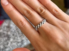 Black and White Diamond Woven Pave Ring 14k White Gold