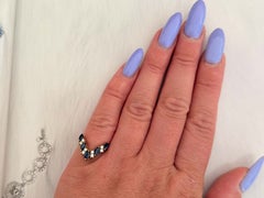 Marquise Sapphire and Diamond V Shaped Ring 18k Yellow Gold
