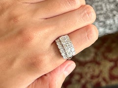 ~2.5 ct Triple Row Round Diamond Cluster Ring 14k White Gold