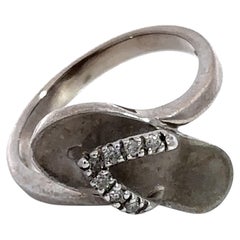 Na Hoku Hawaiian Slipper Diamantring aus 14-karätigem Weißgold