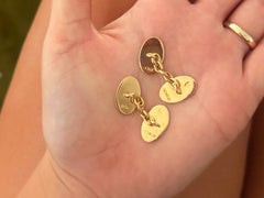 Georg Jensen Oval 18K Yellow Gold Mens Cuff Links