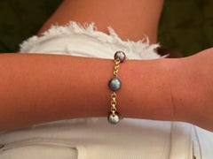 Bracelet de perles de Tahiti en or jaune 14 carats