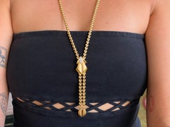 Bolo Tie Diamond Necklace in 18k Yellow Gold
