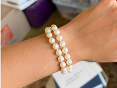 Bracciale a doppio filo con perle in oro giallo 14k