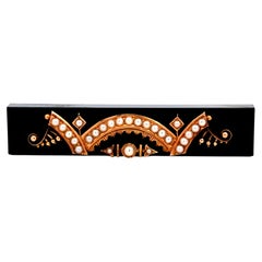 Onyx and Pearl Mourning Brooch 14k Yellow Gold