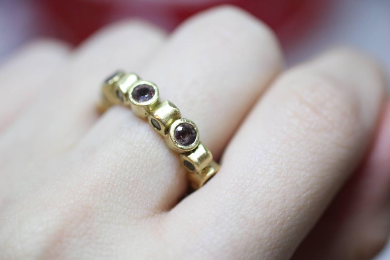 Untreated Sapphire 18K Gold Bridal Ring by AB Jewelry NYC at 1stDibs