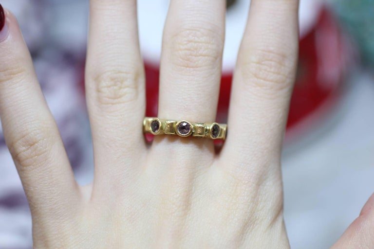 Untreated Sapphire 18K Gold Bridal Ring by AB Jewelry NYC at 1stDibs