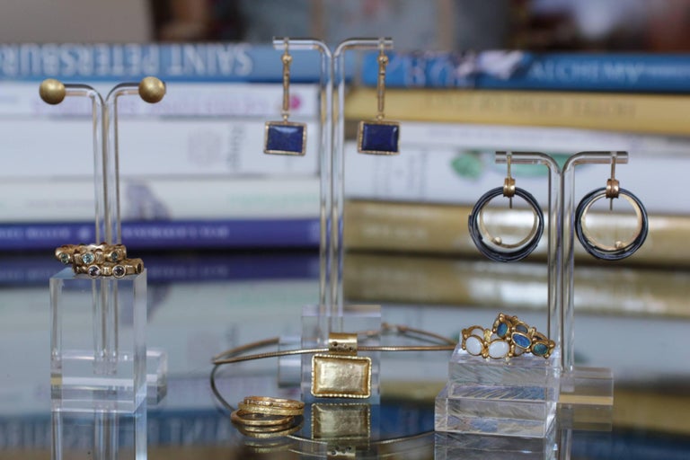 Untreated Sapphire 18K Gold Bridal Ring by AB Jewelry NYC at 1stDibs