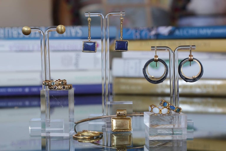 Untreated Sapphire 18K Gold Bridal Ring by AB Jewelry NYC at 1stDibs