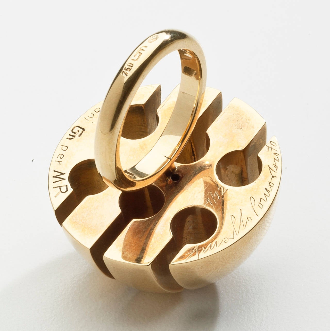 Modern Arnaldo Pomodoro Gold Ring For Sale