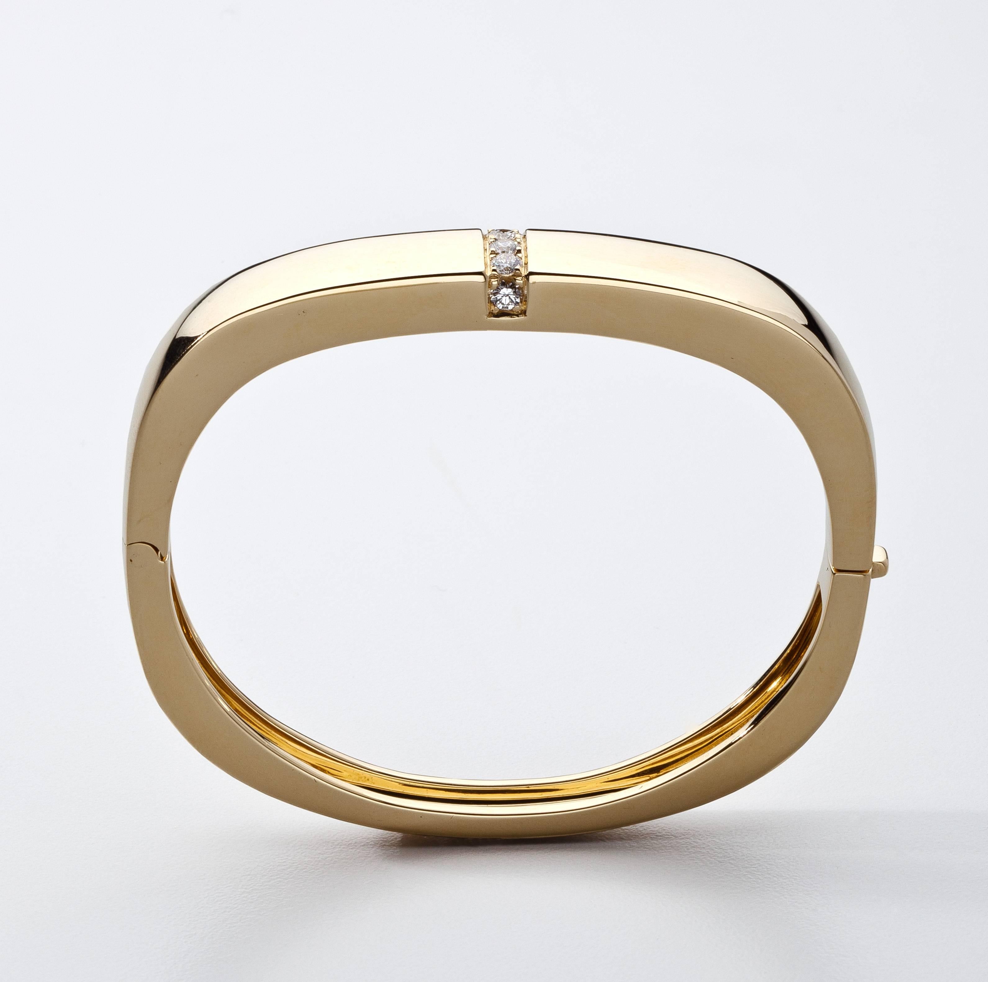Modern Mauboussin Diamond Gold Bangle Bracelet For Sale