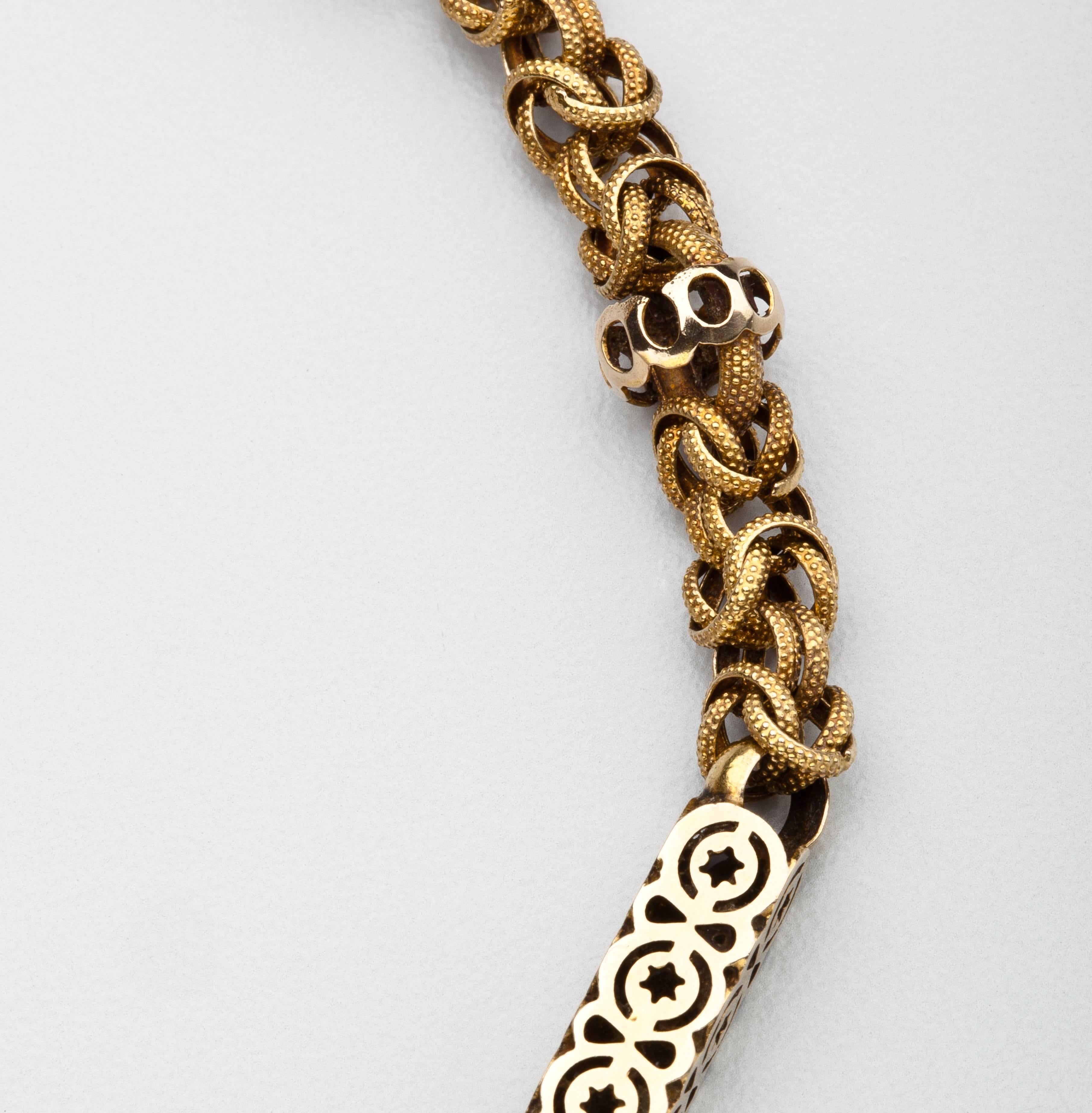 Gothic Revival 1850s Antique Gold Snake Chain For Sale