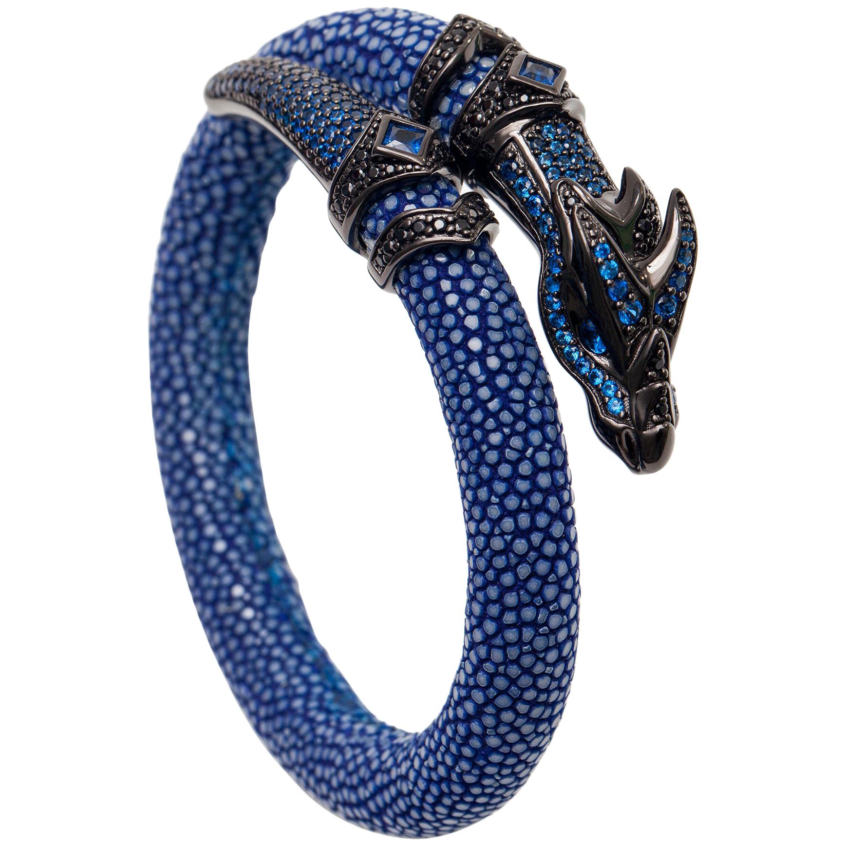 Blue Stingray Bracelet with Dragon Head