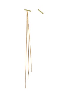Fringed Earring with Green Sapphire Pavé Bar in 9Karat gold from IOSSELLIANI