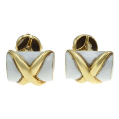 Tiffany & Co. Schlumberger 18 Karat Gold and Enamel Cufflinks