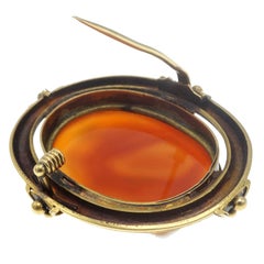 Shell Cameo and Gold Brooch