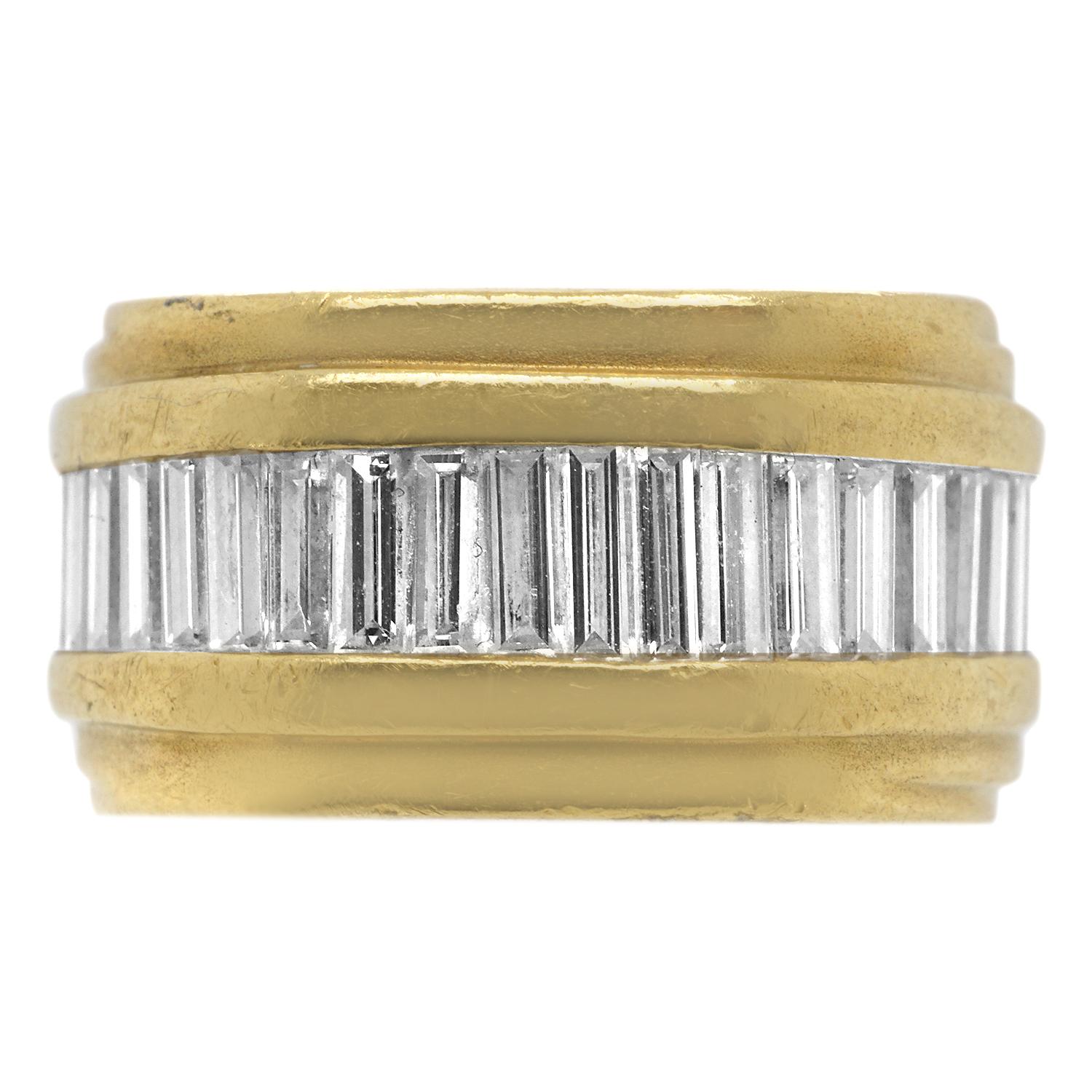 Women's or Men's B. Kieselstein Cord Diamond Lemon Citrine 18 Karat Gold Ring