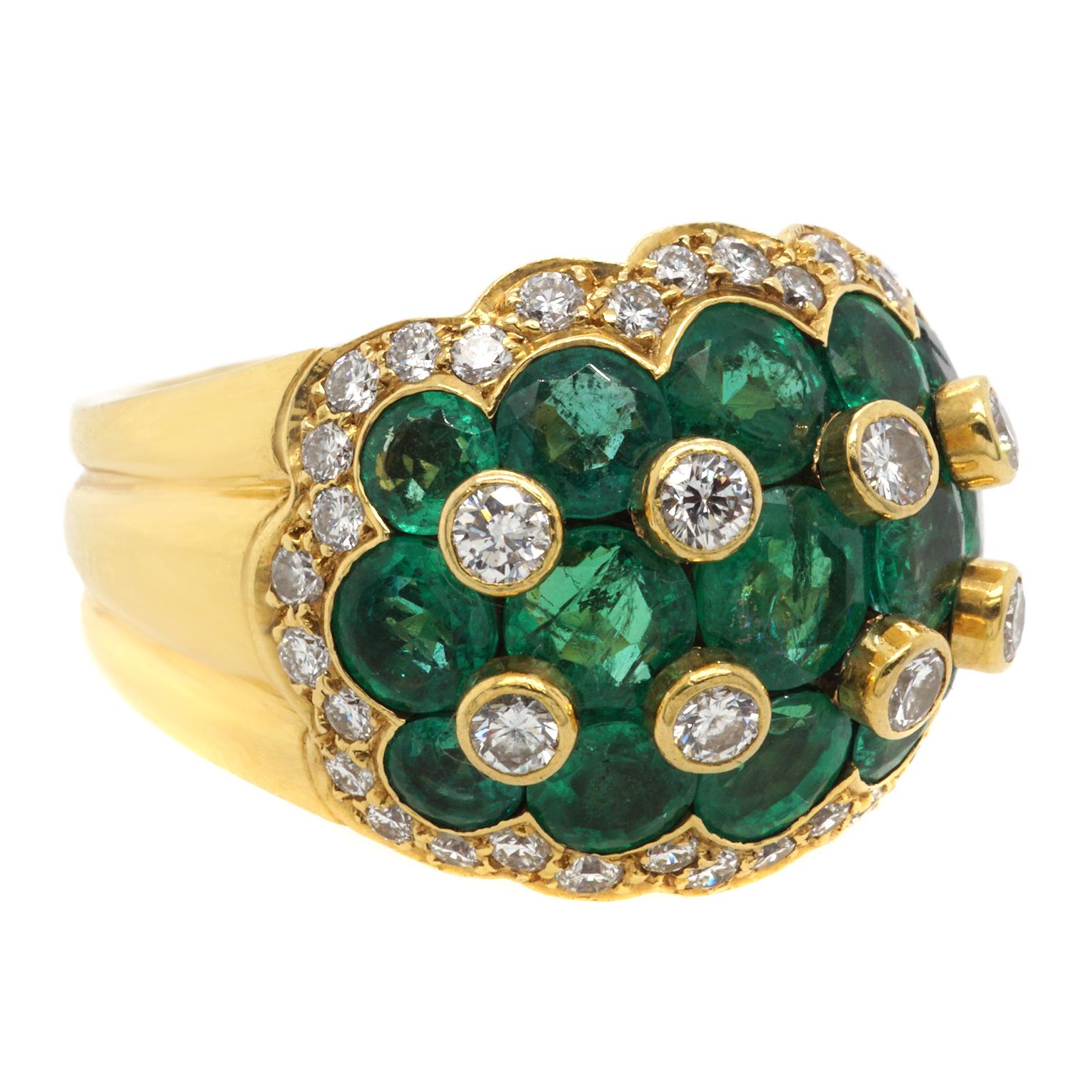 Van Cleef & Arpels Emerald Diamond 18 Karat Gold Ring 1
