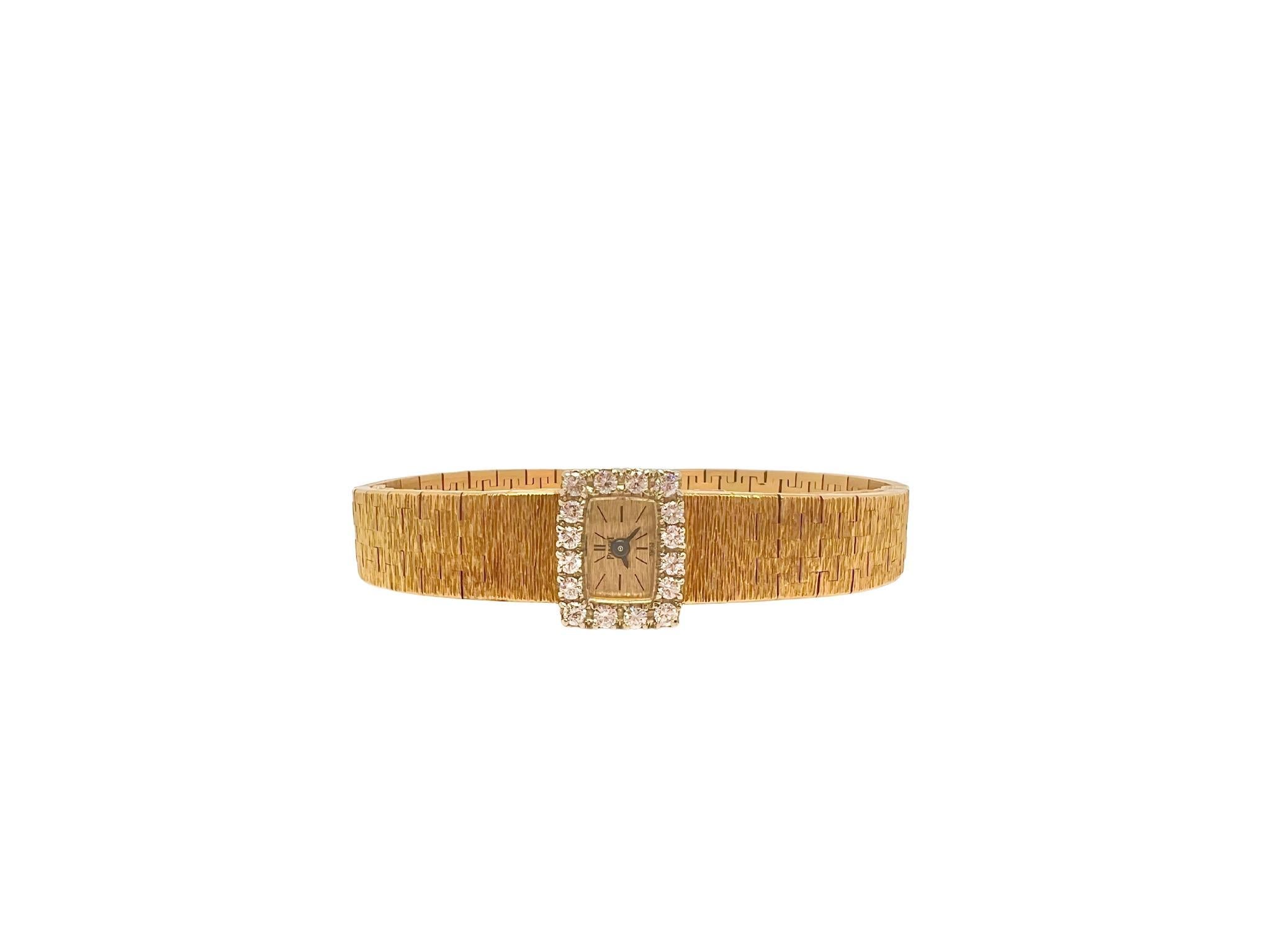 Taglio rotondo Orologio da polso meccanico Piaget in oro 18k e diamanti in vendita