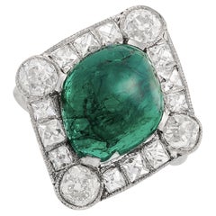 Cartier Platinum Emerald and Diamond Dress Ring