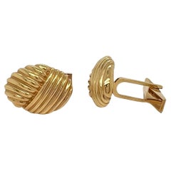 Tiffany & Co 18k Yellow Gold Oval Woven Rope Knot Cufflinks