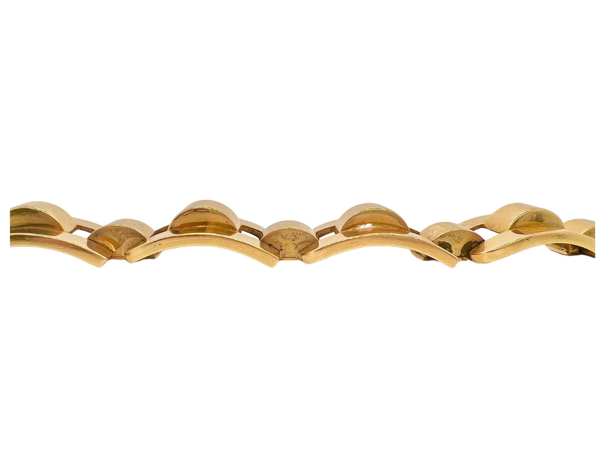 18k Gold Fancy Wide Link Armband im Zustand „Hervorragend“ im Angebot in New York, NY