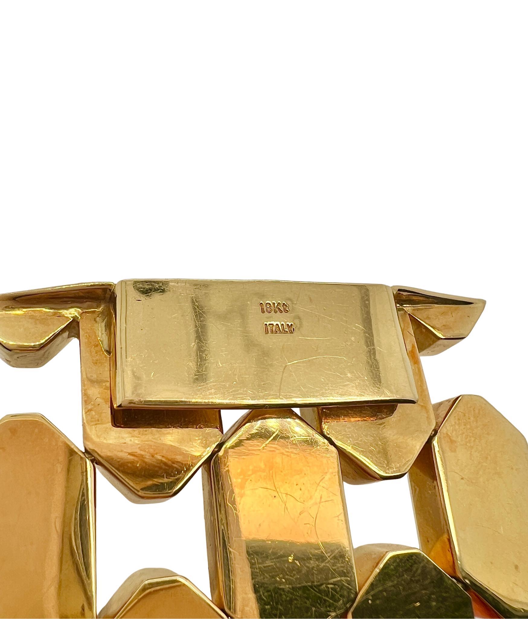 Bracelet en or 18K à 5 rangs de barres d'or en vente 1
