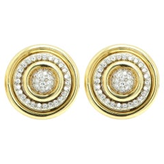 Tiffany & Co. Vintage-Ohrclips aus Gold und Diamanten in runder Form
