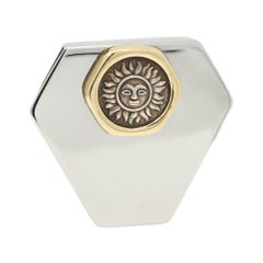 Marina B Solar Coin Money Clip Stainless Steel Silver and 18k Gold
